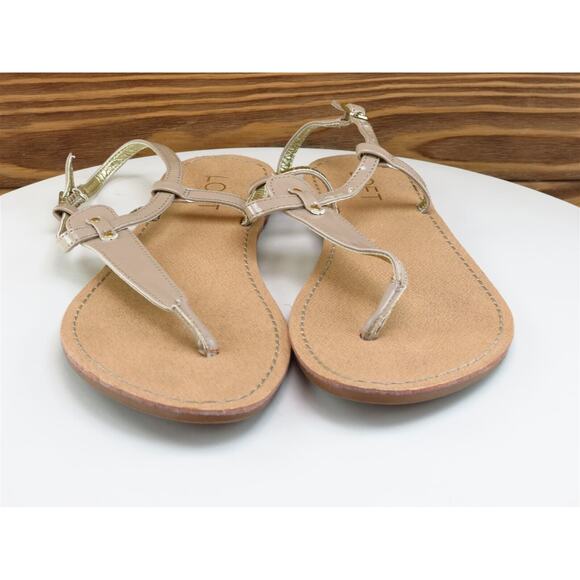 LOFT Size 7 M Women Sandal Thong Beige Synthetic - Picture 2 of 10